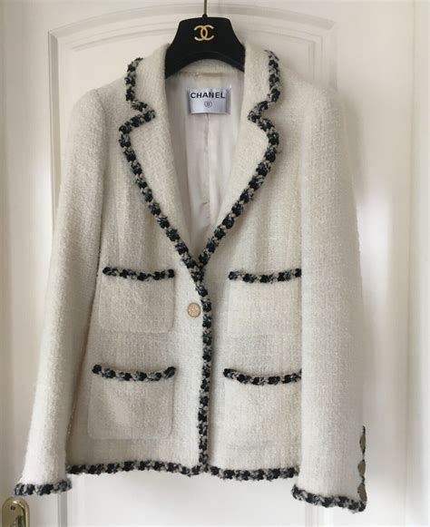 chanel white coat|chanel coat women's.